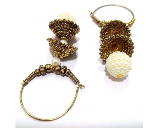 Golden Oxidized Earrings Jhumka Jhumki Bollywood Jewelry Hoop Drop Dangle EA152